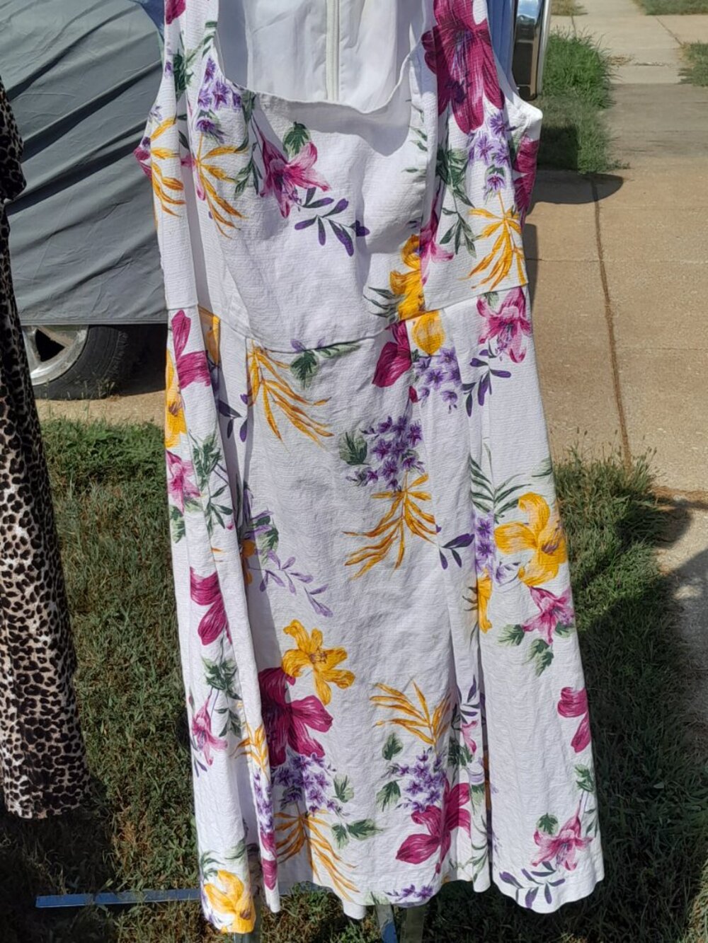 Eva Mendes New York & Company Floral Pique Midi Dress Plus Size 18